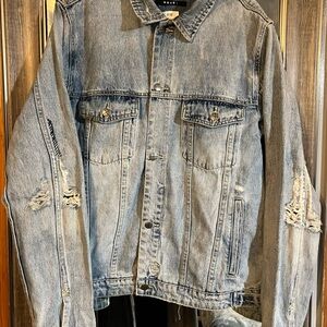 Ksubi Men's Light Blue Distressed Denim Jacket